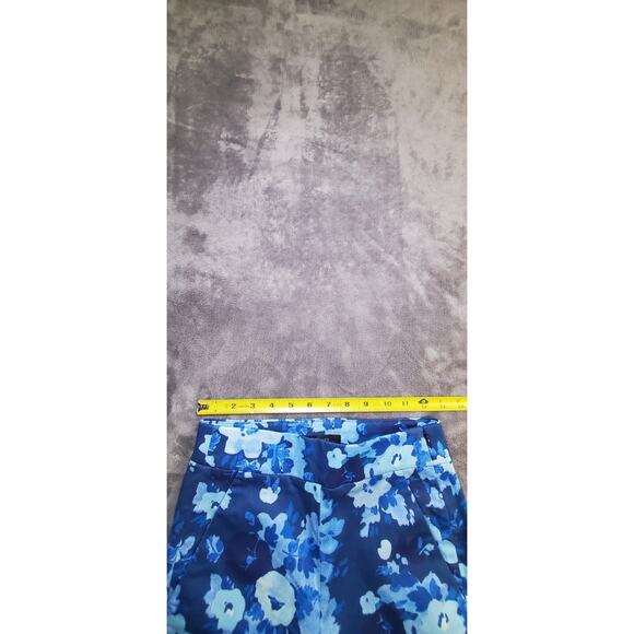 J. Crew Sz 00 Remi Ankle Pants Floral Watercolor Blue Womens New AJ333 C13-15 - Picture 5 of 12